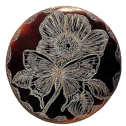 A division three studio artist Butterfly button.
