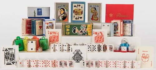 Magician’s Collection of Vintage Miniature Playing Cards.