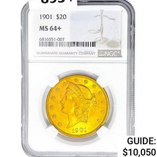 1901 $20 Gold Double Eagle NGC MS64+