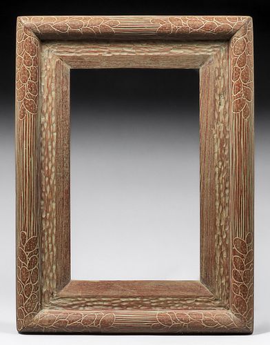 California Hand-Craved Redwood Frame c1910