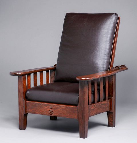 Roycroft #045 Slatted Morris Chair c1905