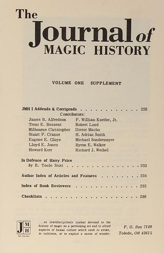 The Journal of Magic History.