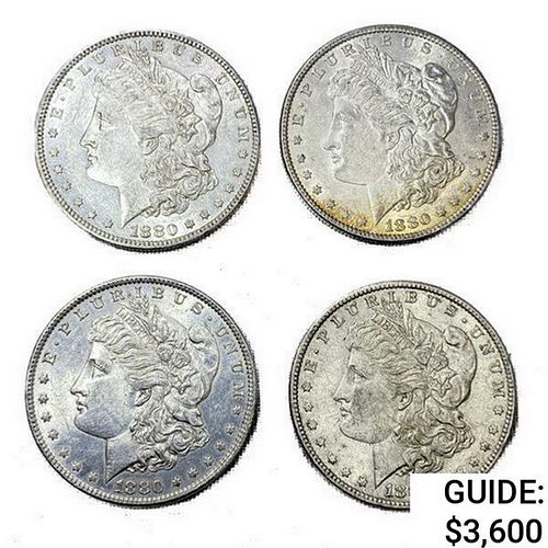 1880-O Morgan Silver Dollar Roll (4 Coins)   