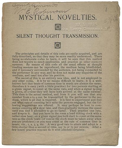 Extraordinary Mystical Novelties [Signed].