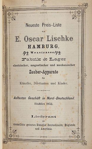 E. Oscar Lischke Price List.