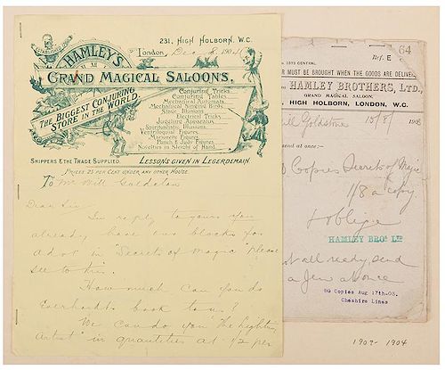 A Scrapbook of Letters to and from Goldston between Magicians and Magic Dealers, Plus Related Ephemera.