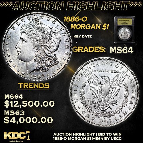 ***Auction Highlight*** 1886-o Morgan Dollar $1 Graded Choice Unc By USCG (fc)
