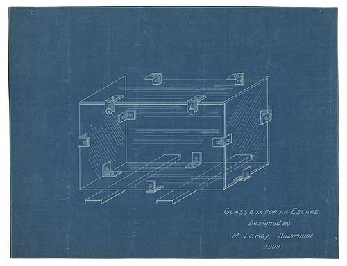 Group of Illusion and Escape Blueprints, Programs, and Handbills.