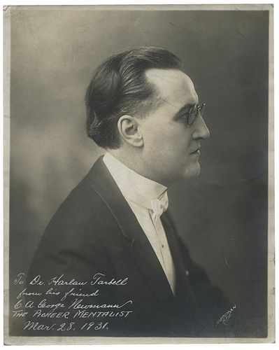 Inscribed and Signed Portrait of Newmann the Mentalist.