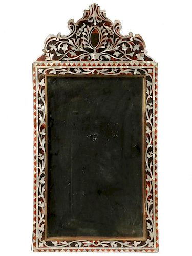 EARLY MOTHER-OF-PEARL INLAID MIRROR FRAME