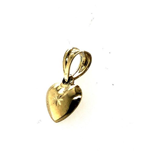 10k Yellow Gold Simple Puffy Heart Pendant