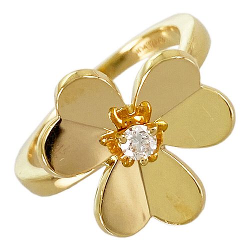 VAN CLEEF & ARPELS FRIVOLE DIAMOND 18K YELLOW GOLD RING