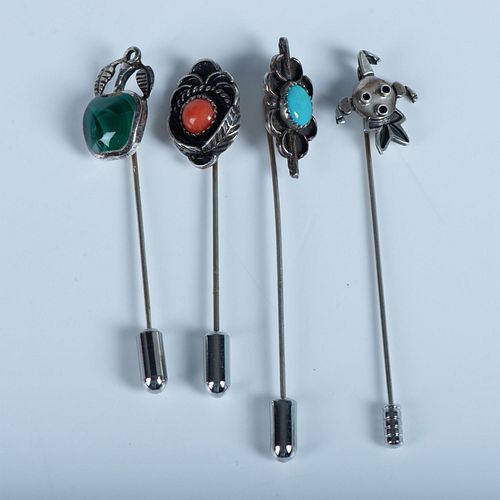 4pc Sterling Silver Stick Pins