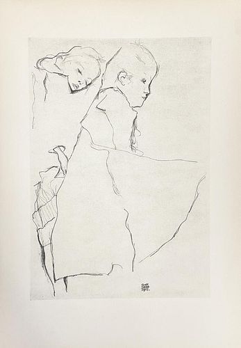 Egon Schiele (After) - Two Little Girls
