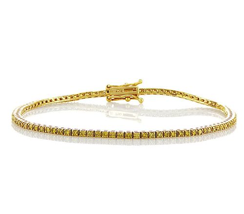18kt Yellow Gold 1.2ctw Diamond Tennis Bracelet
