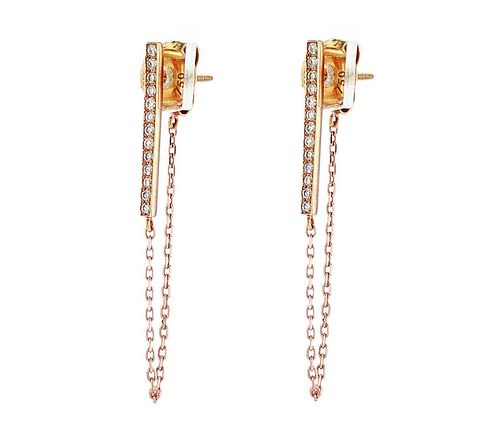 18kt Rose Gold 0.15ctw Diamond Earrings