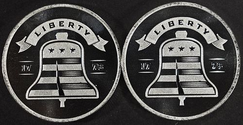 (2) 1 OZ .999 SILVER LIBERTY BELL ROUNDS