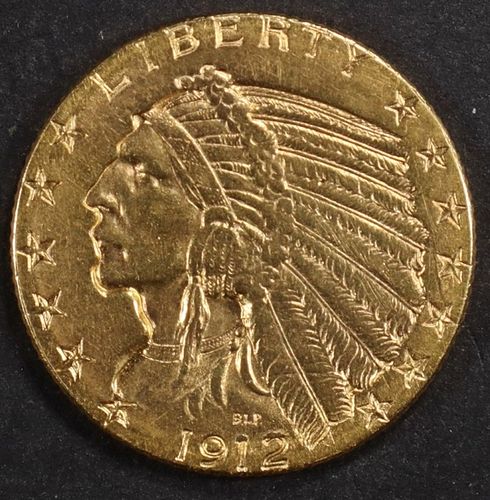 1912 $5 GOLD INDIAN CH BU