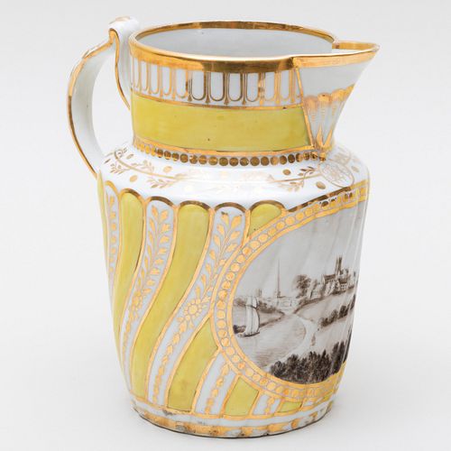 Chamberlain's Worcester Yellow Ground Porcelain Jug