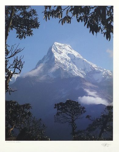 GREG DAVIS (20TH C.) PHOTOGRAPHIC PRINT, 'ANNAPURNA, NEPAL'
