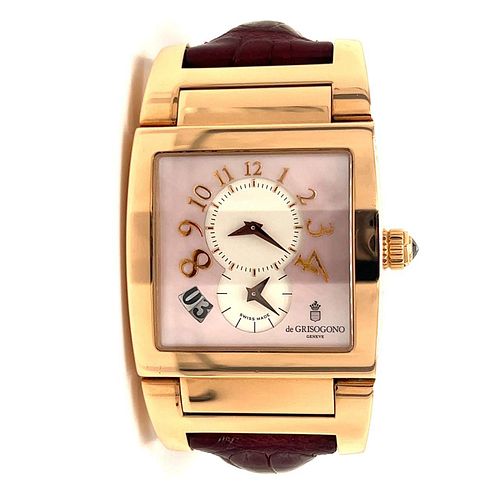 DE GRISOGONO 18K Rose Gold Instrumento Uno Limited Edition Watch