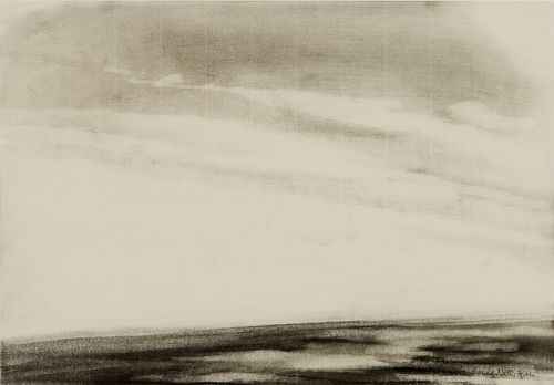 Emily Nelligan (Am. 1924-2018), "23 July '00", Charcoal on paper, framed under glass