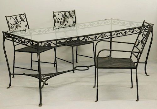 IRON PATIO DINING SET OF TABLE & (6) CHAIRS