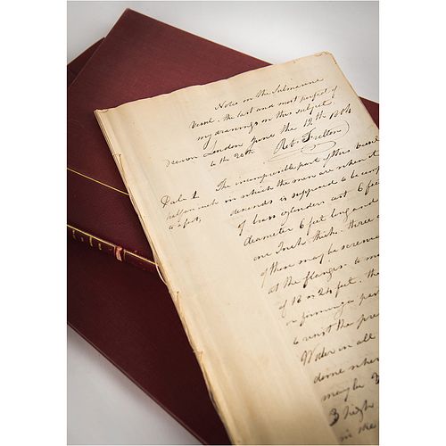 Robert Fulton Autograph Manuscript Signed on Submarine Construction and Warfare
