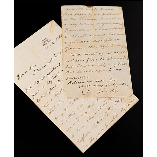 Charles Darwin Letter Signed on "the new English edition of The Origin"