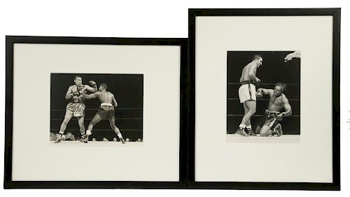 (2) B&W PHOTOS OF BOXING