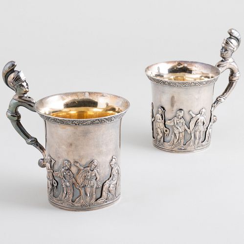 Pair of Russian Silver Cups