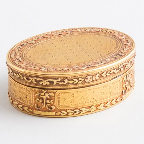 French 18k Gold Oval Box