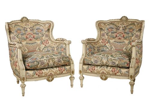 PAIR OF MID-CENTURY FRENCH STYLE ARMCHAIRS