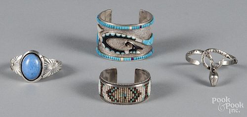 Southwestern Native American sterling silver cuff