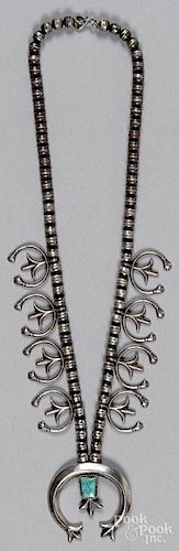 Navajo silver squash blossom necklace, early/mid 2