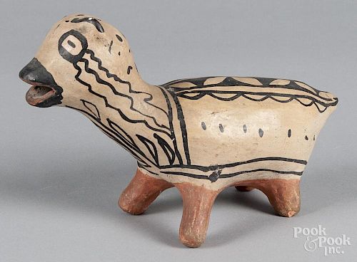 Early Southwestern Native American pottery animal,