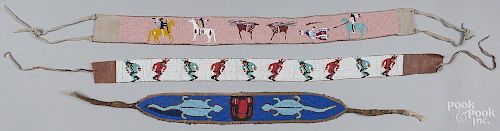 African beaded fabric belt & Native American beaded belts