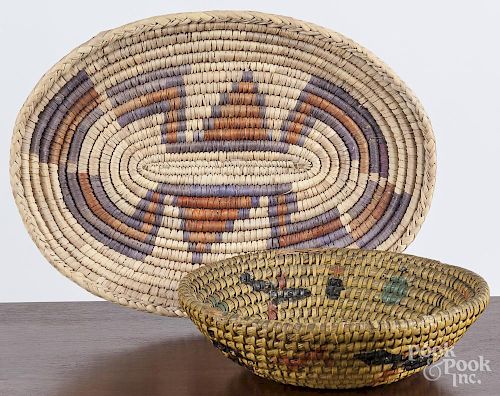 Two woven baskets