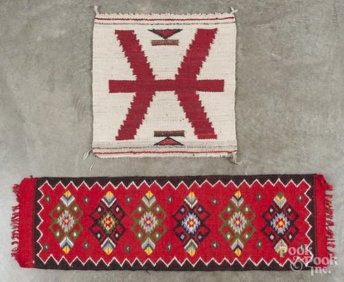 Two southwestern woven items, to include a wool ma
