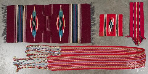 Two southwestern Native American woven wool mats,