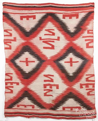 Native American eye dazzler weaving, 74" x 58".