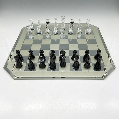 33pc Swarovski Silver Crystal Chess Set