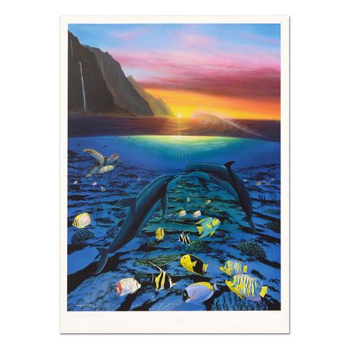 Wyland, "Kiss For the Sea" Limited Edition Lithograph, Numbered and Hand Signed with Certificate of Authenticity.
