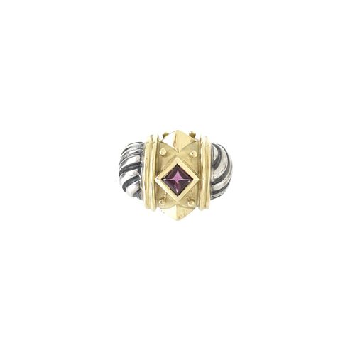 Amethyst, 14K and Sterling Ring