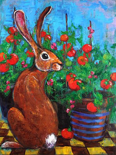 THE RABBIT IN MY TOMATOES by Sandee Ewasiuk
