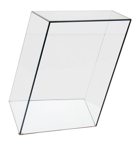 Piero Lissoni "Wireframe" Trapezoid Glass Table
