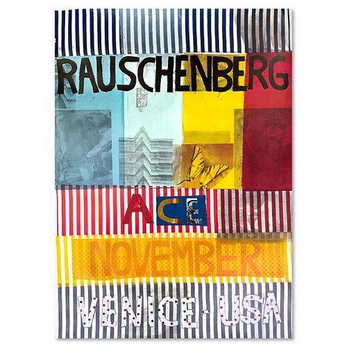 Robert Rauschenberg (1925-2008), Vintage Poster (36.5" x 50") from 1977 with Letter of Authenticity.