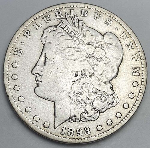 1893-CC Morgan Silver Dollar Fine Details