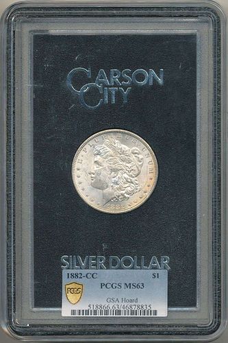 1882-CC Morgan Silver Dollar GSA PCGS MS63