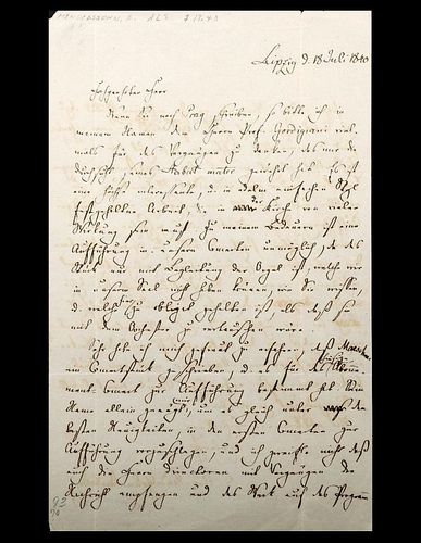 Mendelssohn Signed Letter.